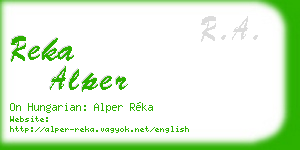 reka alper business card
